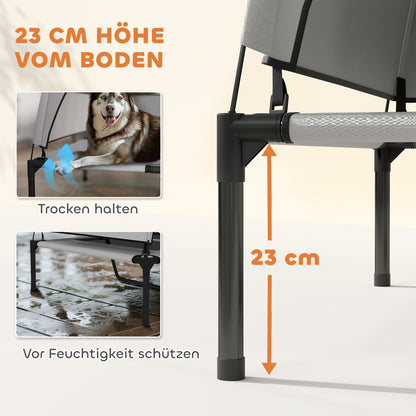 Kühler Schatten für die Großen: Deine erhöhte Outdoor-Hundeliege mit Sonnendach (XXL)