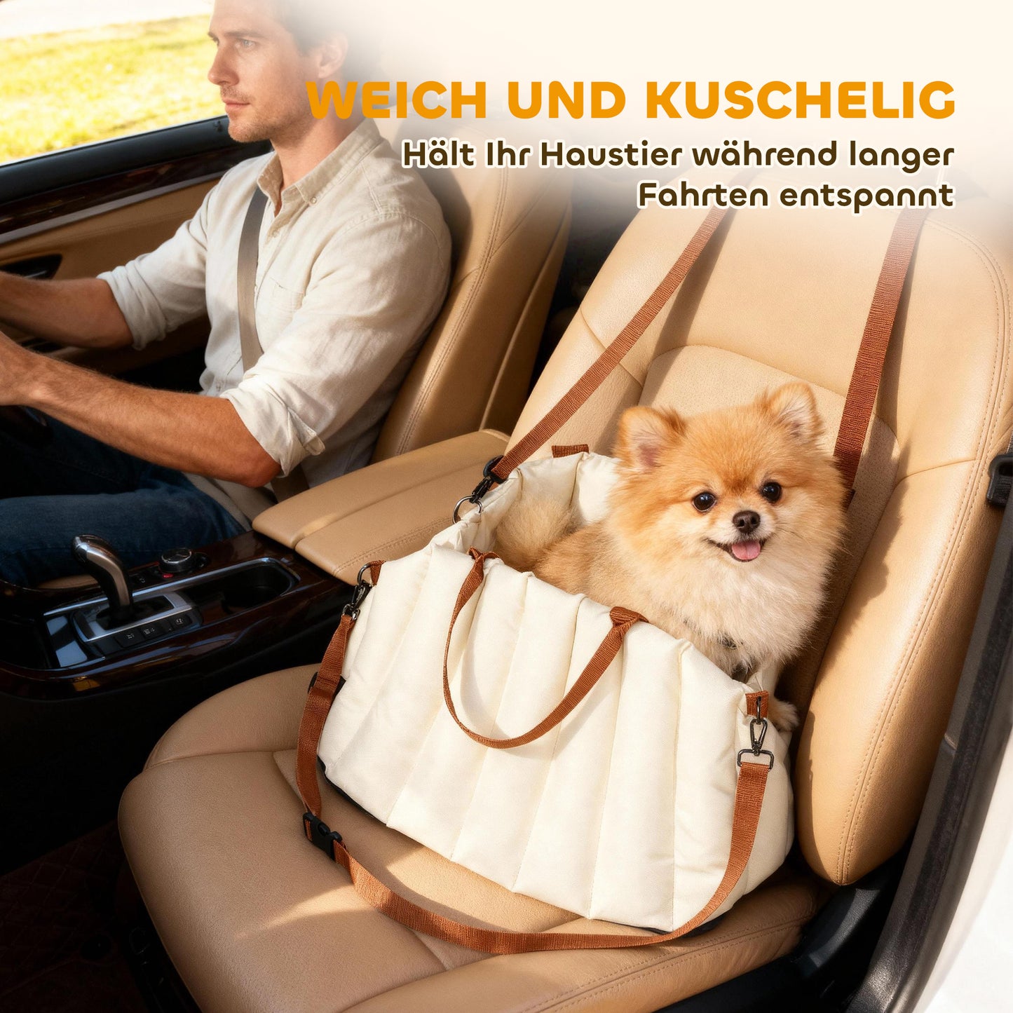 Sicher reisen, schick tragen: Deine Hundetasche mit Autositz-Funktion (bis 5 kg)