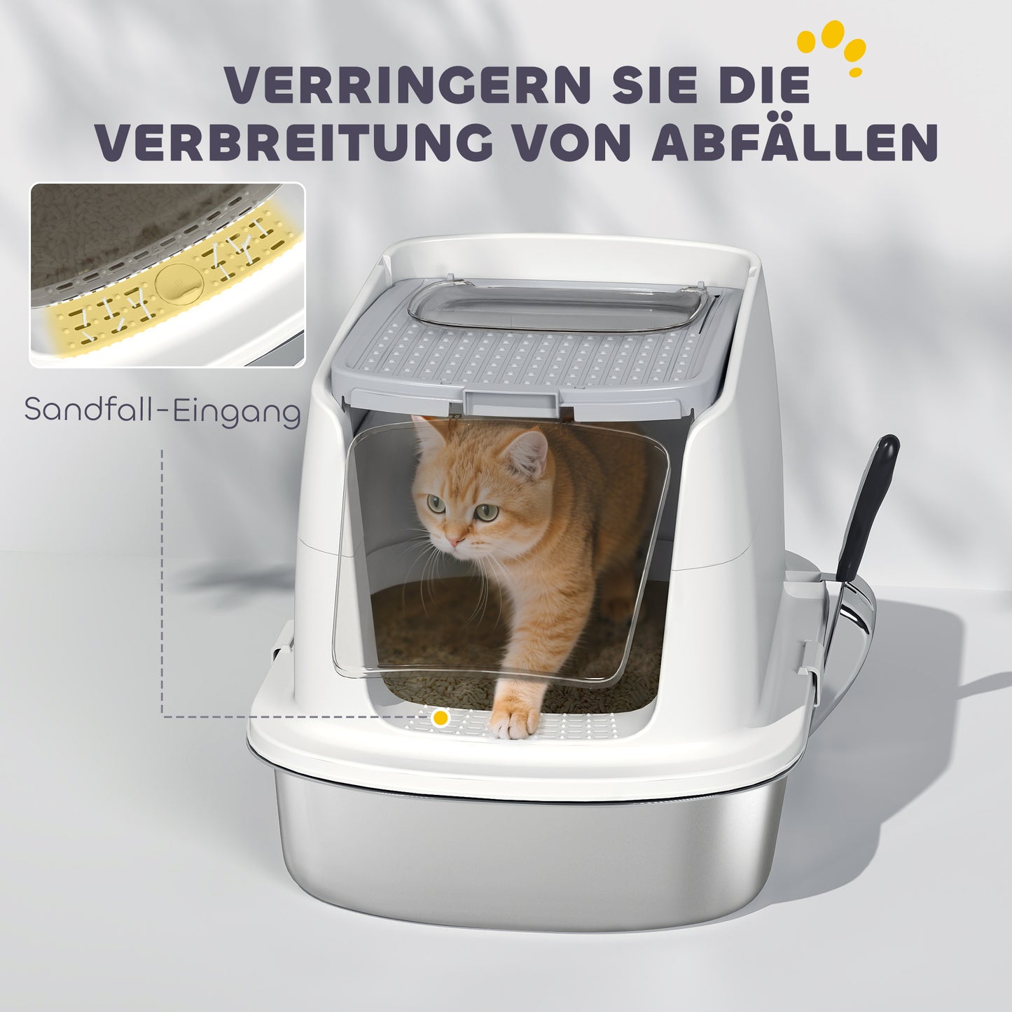 Edelstahl Katzentoilette mit Deckel: hygienisch sauber, wo Plastik längst aufgibt