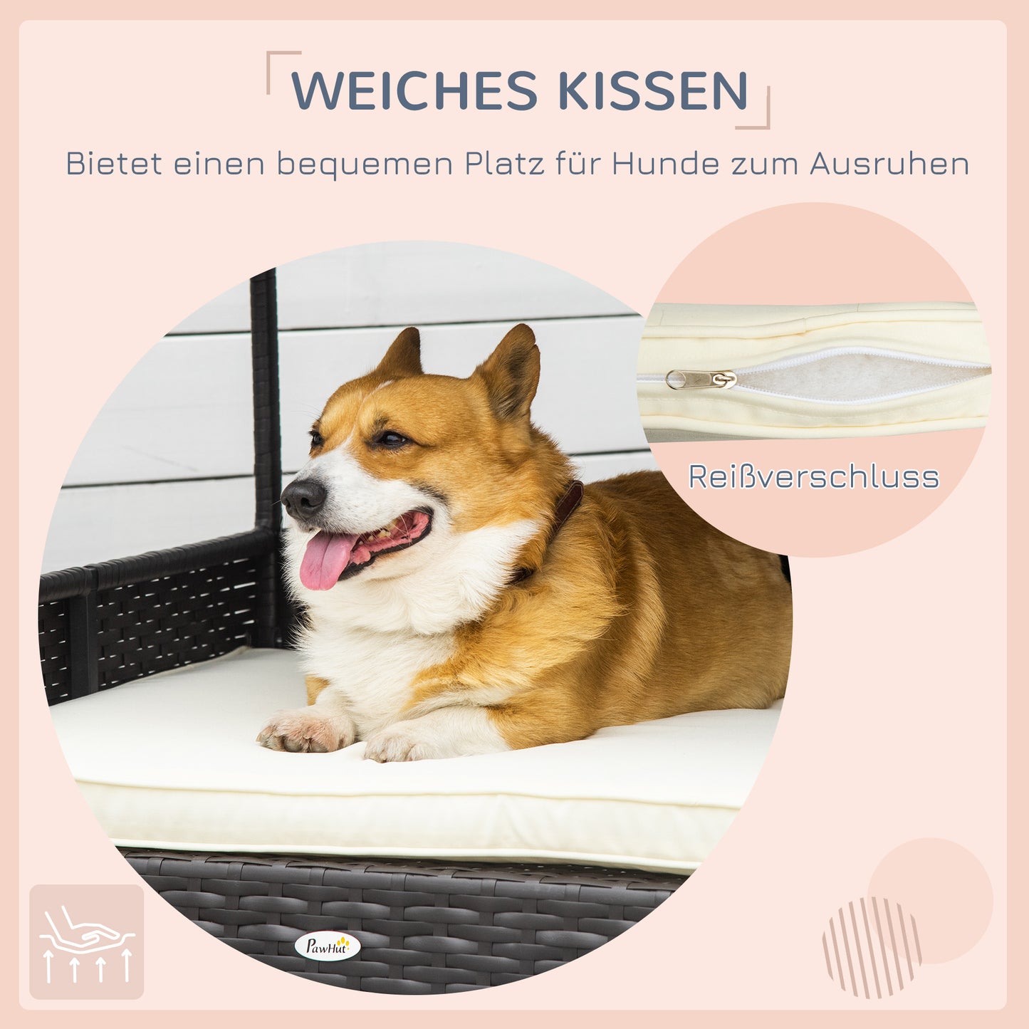 Schattiger Logenplatz im Garten: Deine erhöhte Rattan-Hundeliege mit Dach