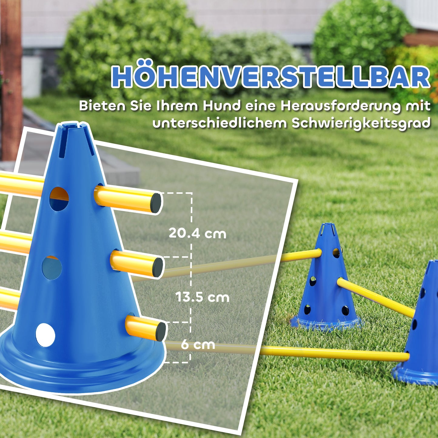 Spielerisch fit: Dein Hunde-Agility-Hürdenset mit 3 Hürden (Blau)