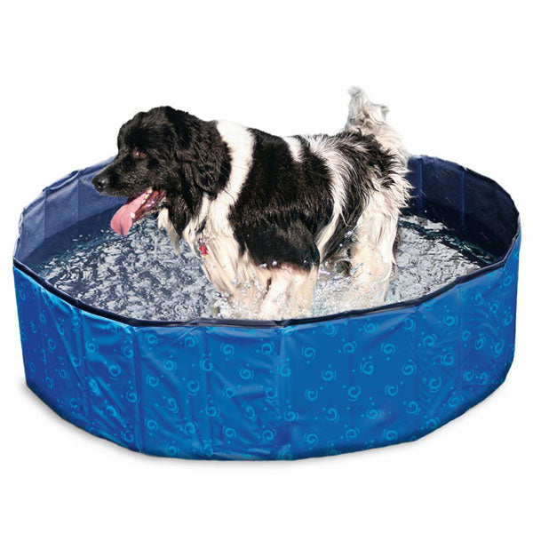 Faltbarer Hundepool blau gemustert