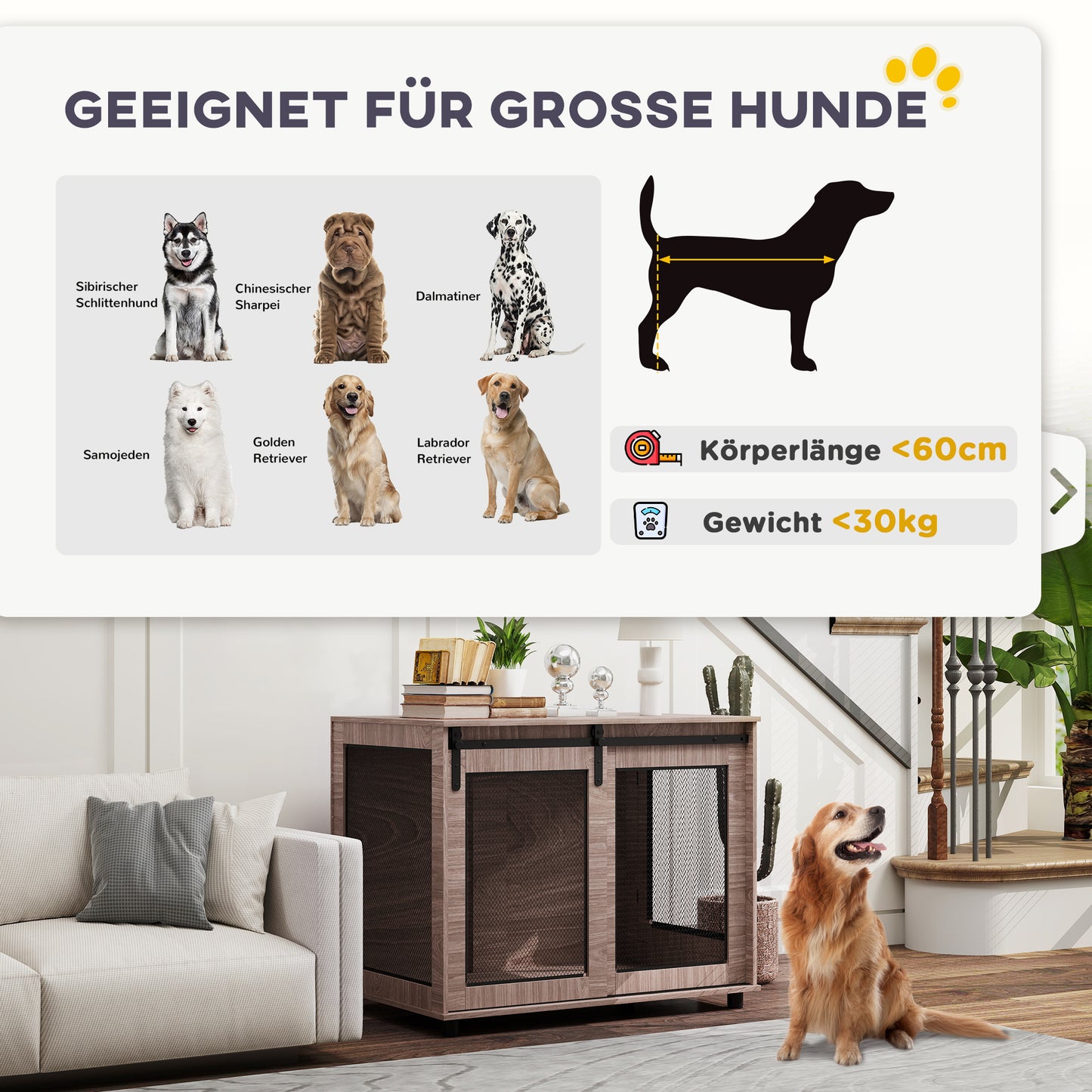 Stilvoller Rückzugsort: Deine Hundebox aus Holz für Zuhause bis 30 kg