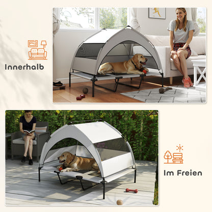 Kühler Schatten für die Großen: Deine erhöhte Outdoor-Hundeliege mit Sonnendach (XXL)