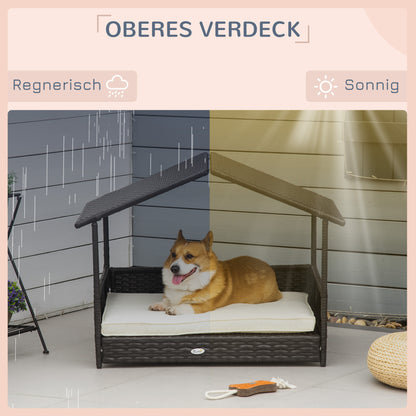 Schattiger Logenplatz im Garten: Deine erhöhte Rattan-Hundeliege mit Dach