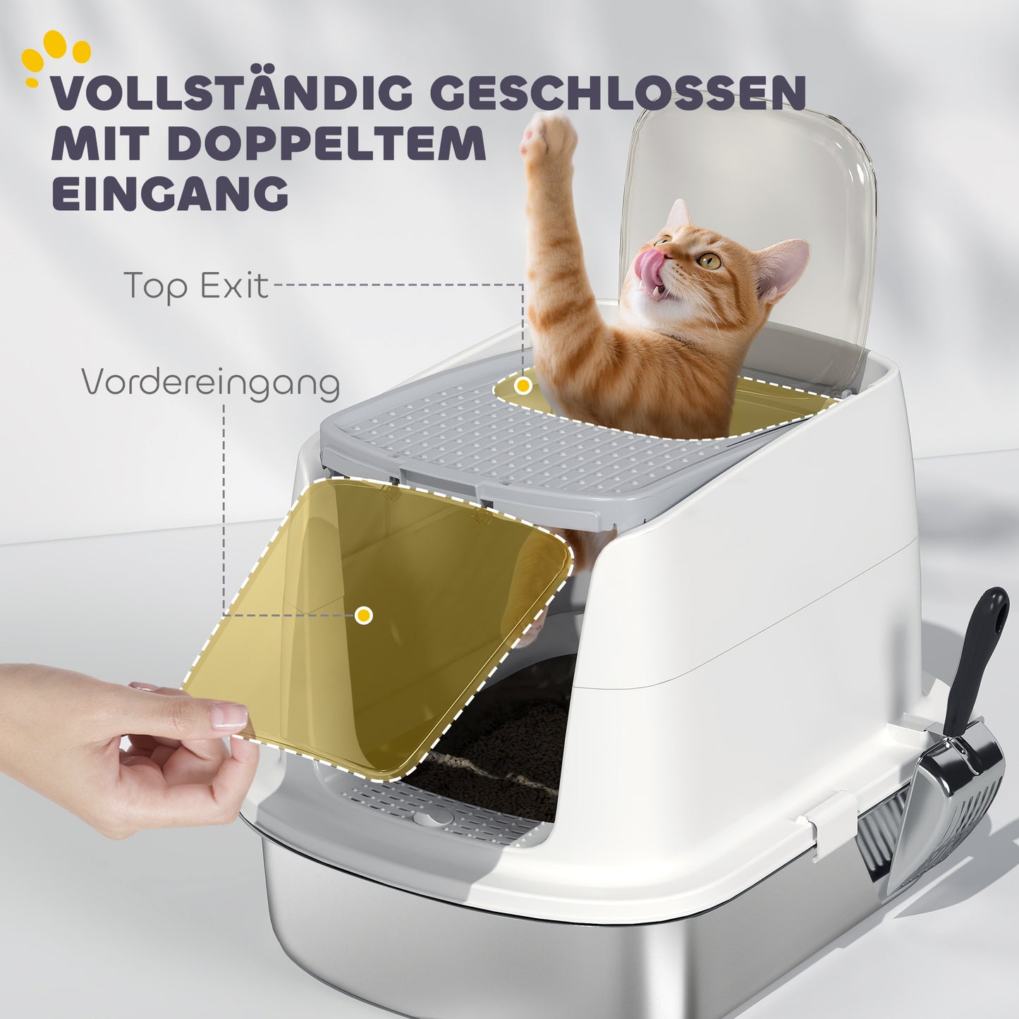 Edelstahl Katzentoilette mit Deckel: hygienisch sauber, wo Plastik längst aufgibt