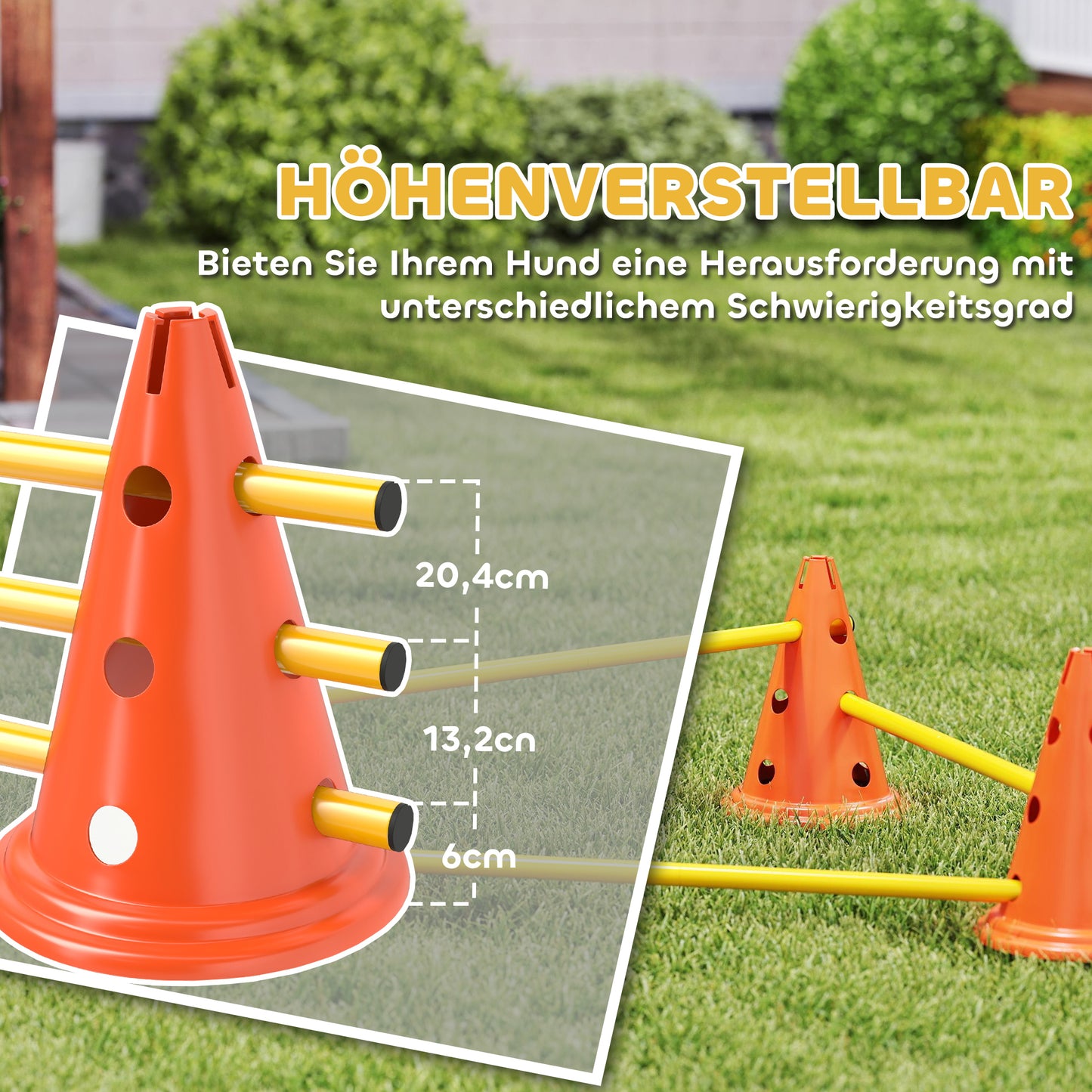 Spielerisch fit: Dein Hunde-Agility-Hürdenset mit 3 Hürden (Orange)