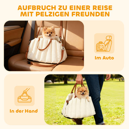 Sicher reisen, schick tragen: Deine Hundetasche mit Autositz-Funktion (bis 5 kg)