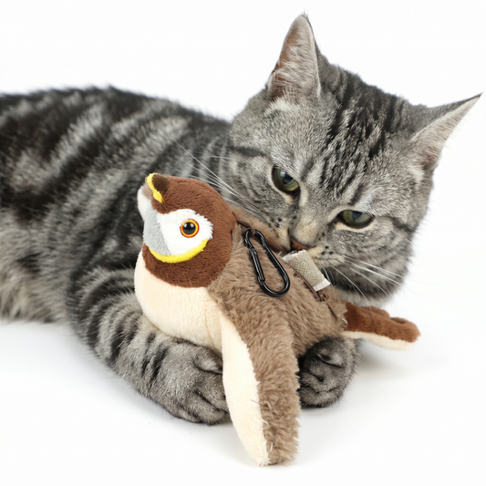 Spielt von allein, auch wenn du nicht da bist: Dein interaktives Katzenspielzeug Vogel
