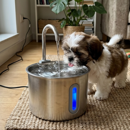 Frisches Wasser für ein gesundes Leben: Dein neuer Edelstahl Trinkbrunnen für kleine Hunde