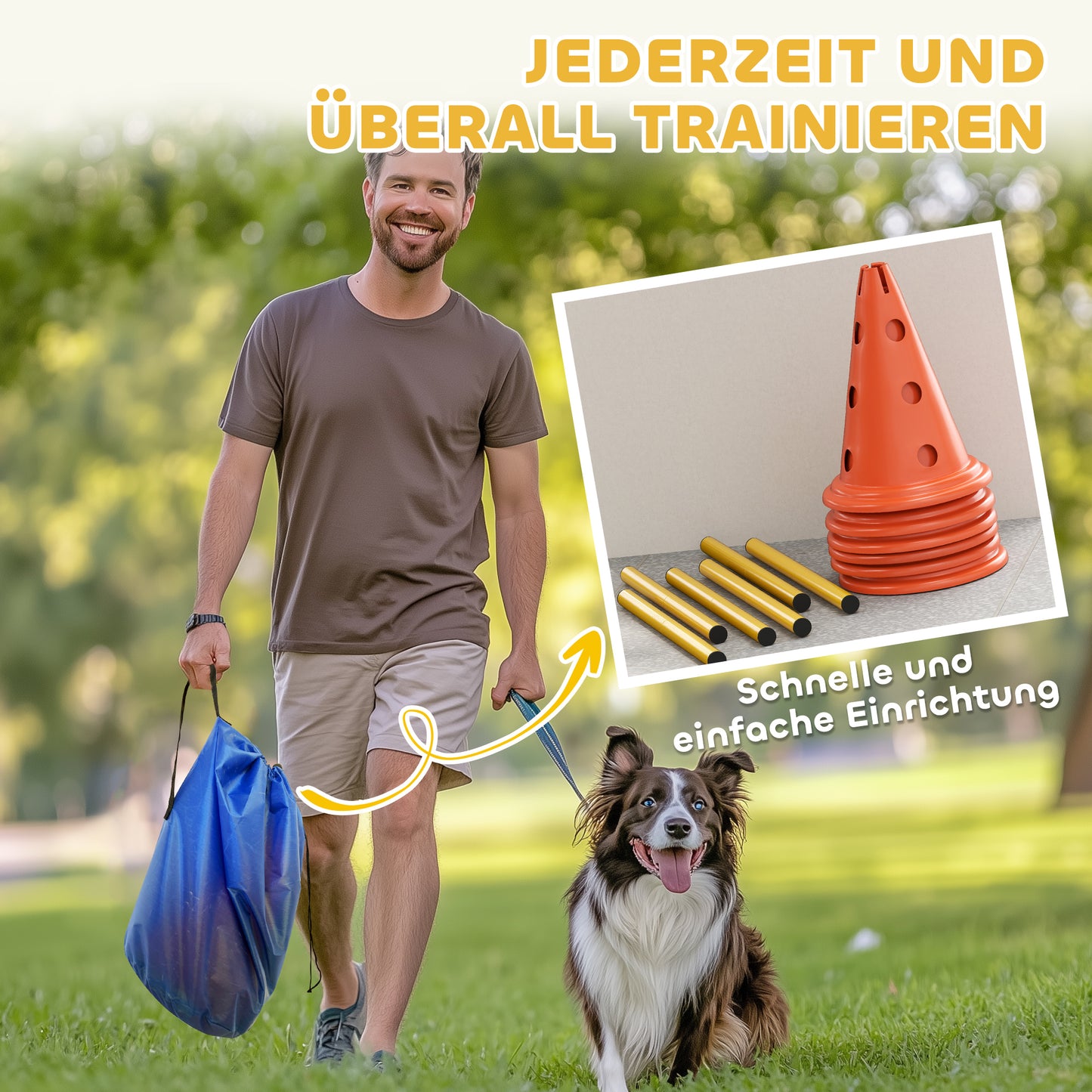 Spielerisch fit: Dein Hunde-Agility-Hürdenset mit 3 Hürden (Orange)