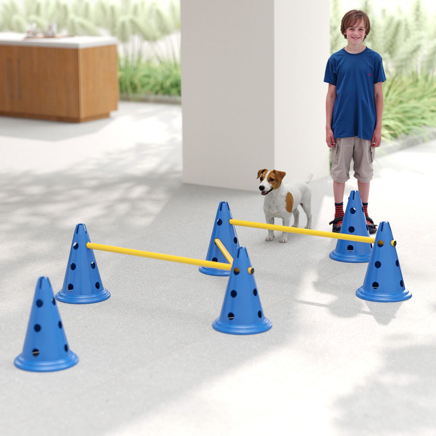 Spielerisch fit: Dein Hunde-Agility-Hürdenset mit 3 Hürden (Blau)