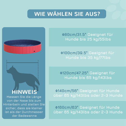 Planschspaß an heißen Tagen: Dein faltbarer Hundepool (Ø 160 cm)