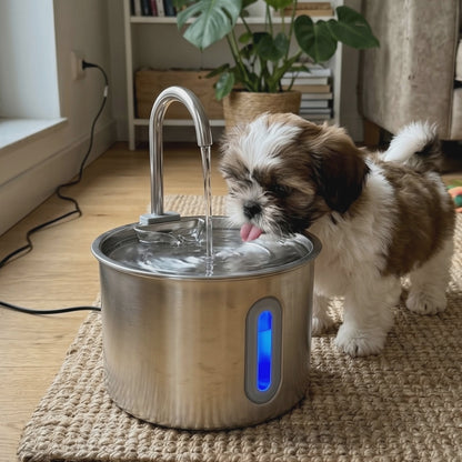 Frisches Wasser für ein gesundes Leben: Dein neuer Edelstahl Trinkbrunnen für kleine Hunde